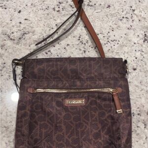 Calvin Klein Monogram Brown Crossbody Bag
